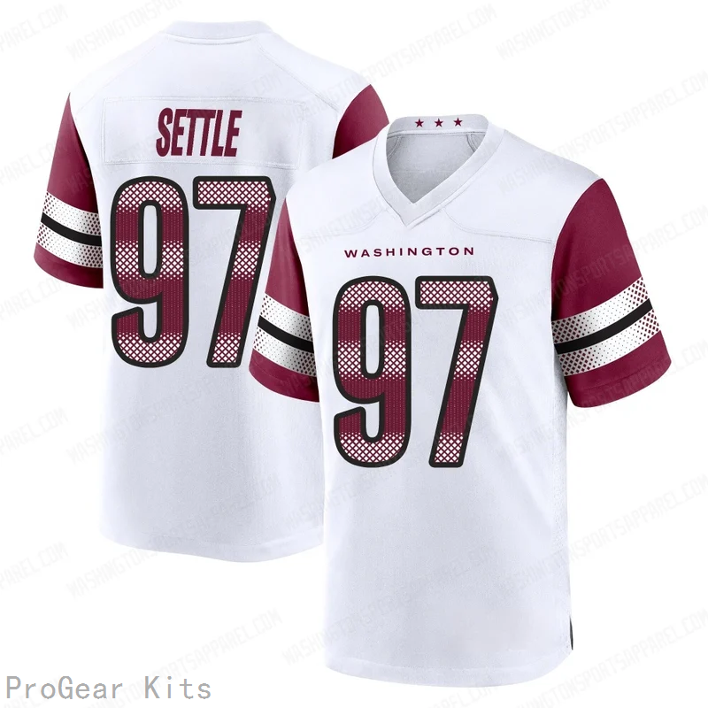 Tim Settle Washington Commanders Jersey No.97 White NFL Football Fan Wear