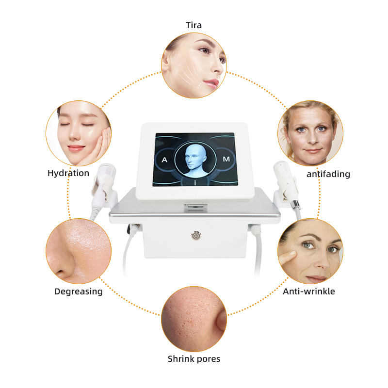 Microagulha de ouro + martelo de gelo 2 em 1 dispositivo de beleza, reparação de microagulhas RF para cicatrizes acne, marcas acne, equipamento de firmagem e antienvelhecimento