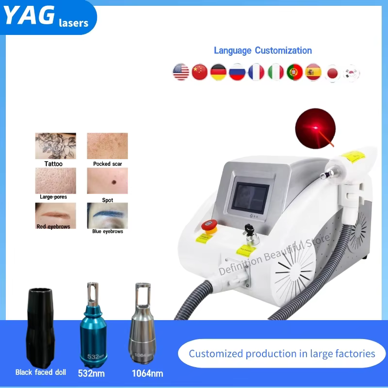 Nova Máquina de Remoção de Tatuagens Q-Switched e YAG 1320 1064 532nm para Peeling de Carbono e Pigmentação