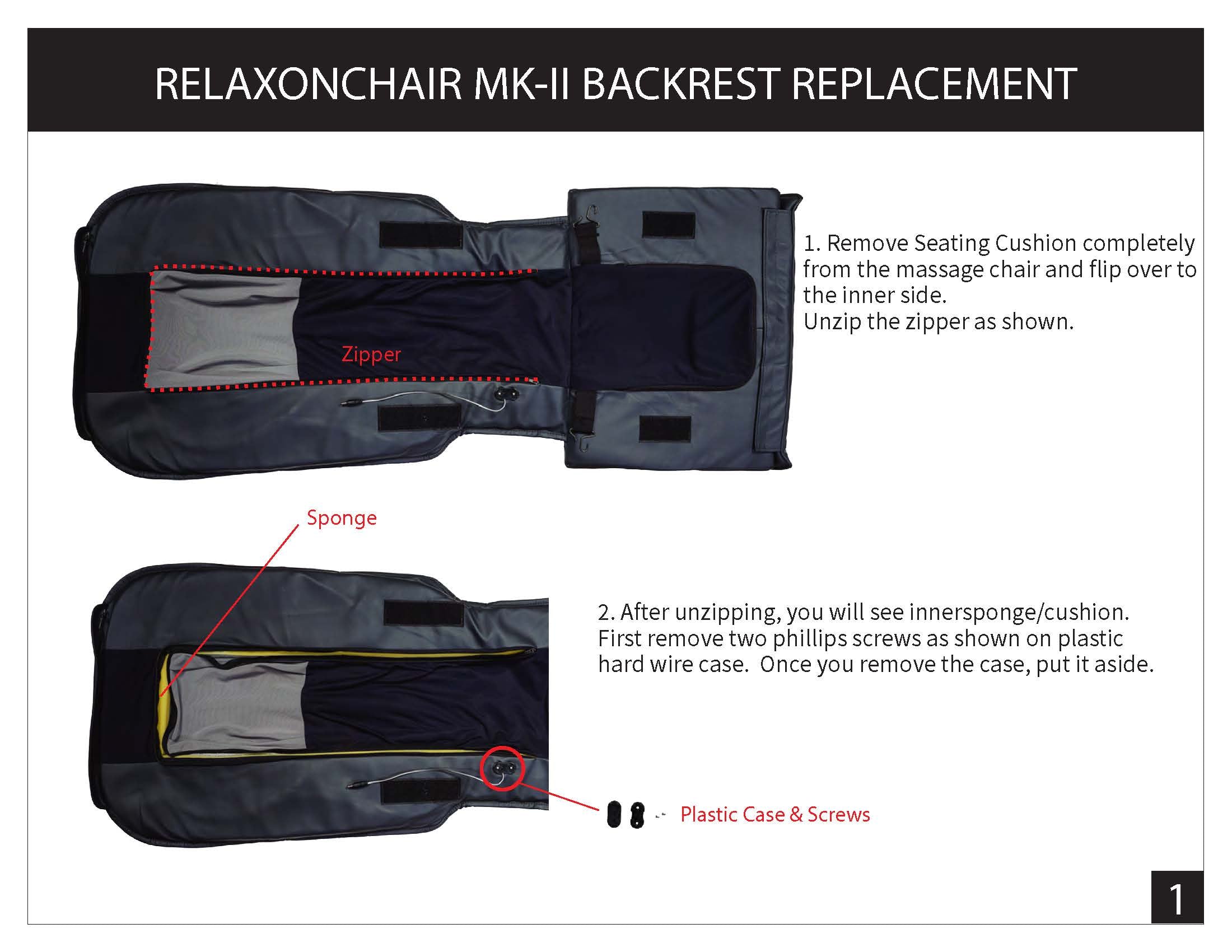 Massagesessel, Relaxonchair MK-II Plus Ganzkörper-Massagesessel Rückenlehnenersatz
