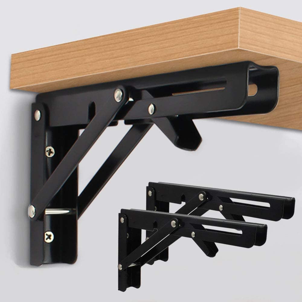 Caston Hardware Black Powder Coated Metal Bookcase Brackets - Caston Hardware London