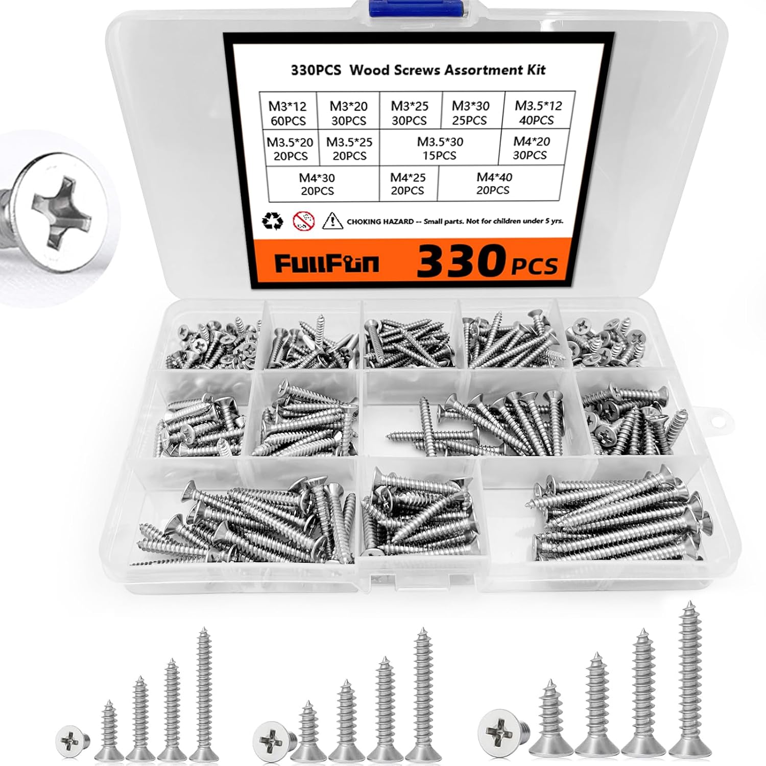 Caston Hardware Stainless Steel Machine Screws & Nuts Kit (M3/M4/M5) - Caston Hardware London