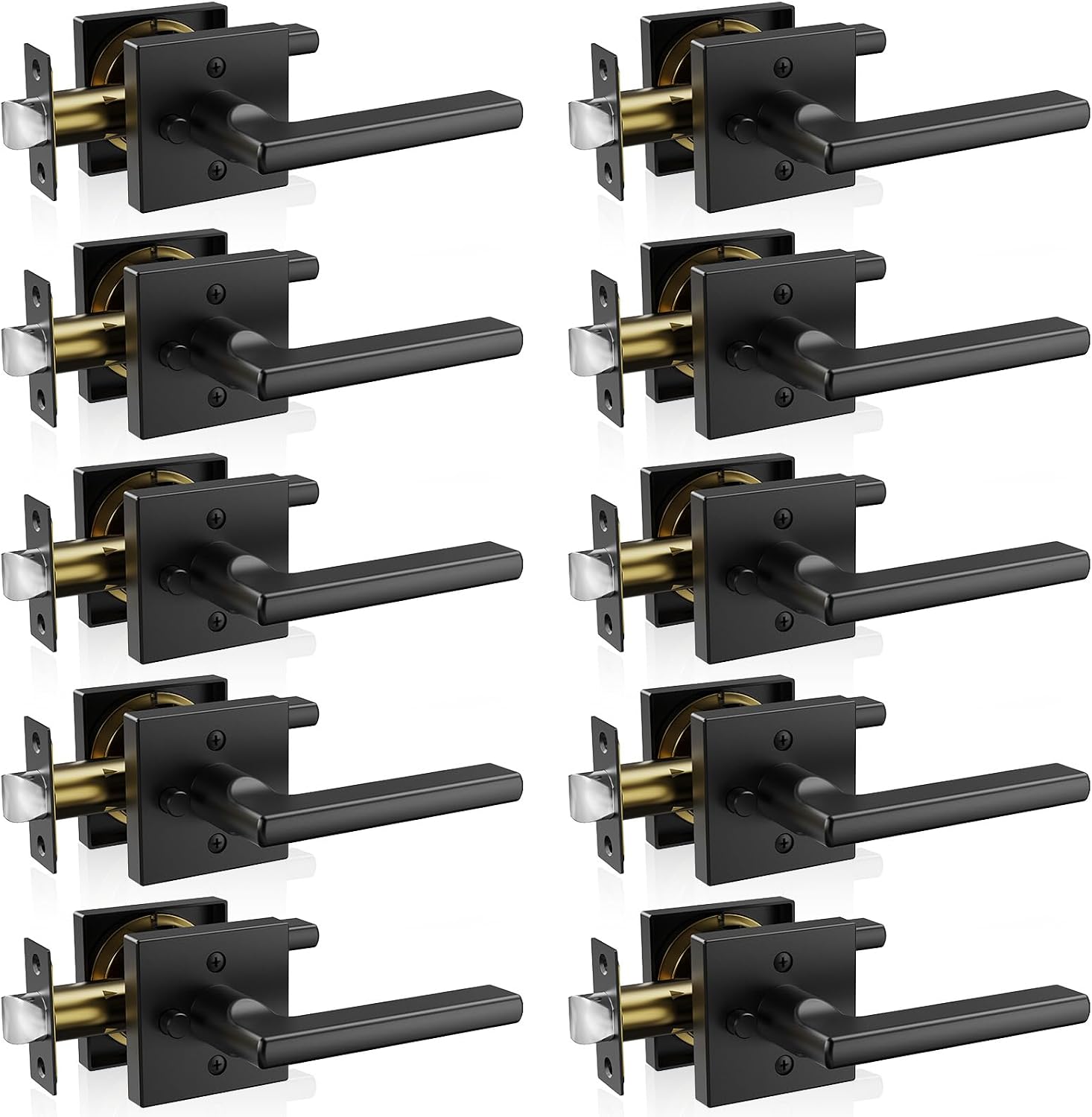 Caston Hardware Architectural Black Iron Lever Latch Handle - Caston Hardware London