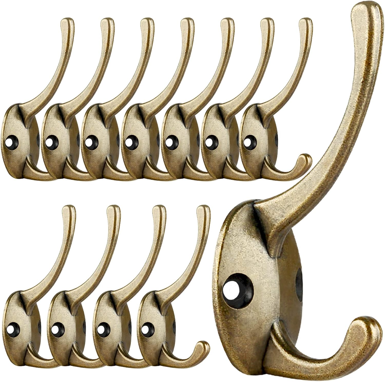 Caston Hardware Solid Brass Heavy Duty Double Coat & Hat Hook - Caston Hardware London