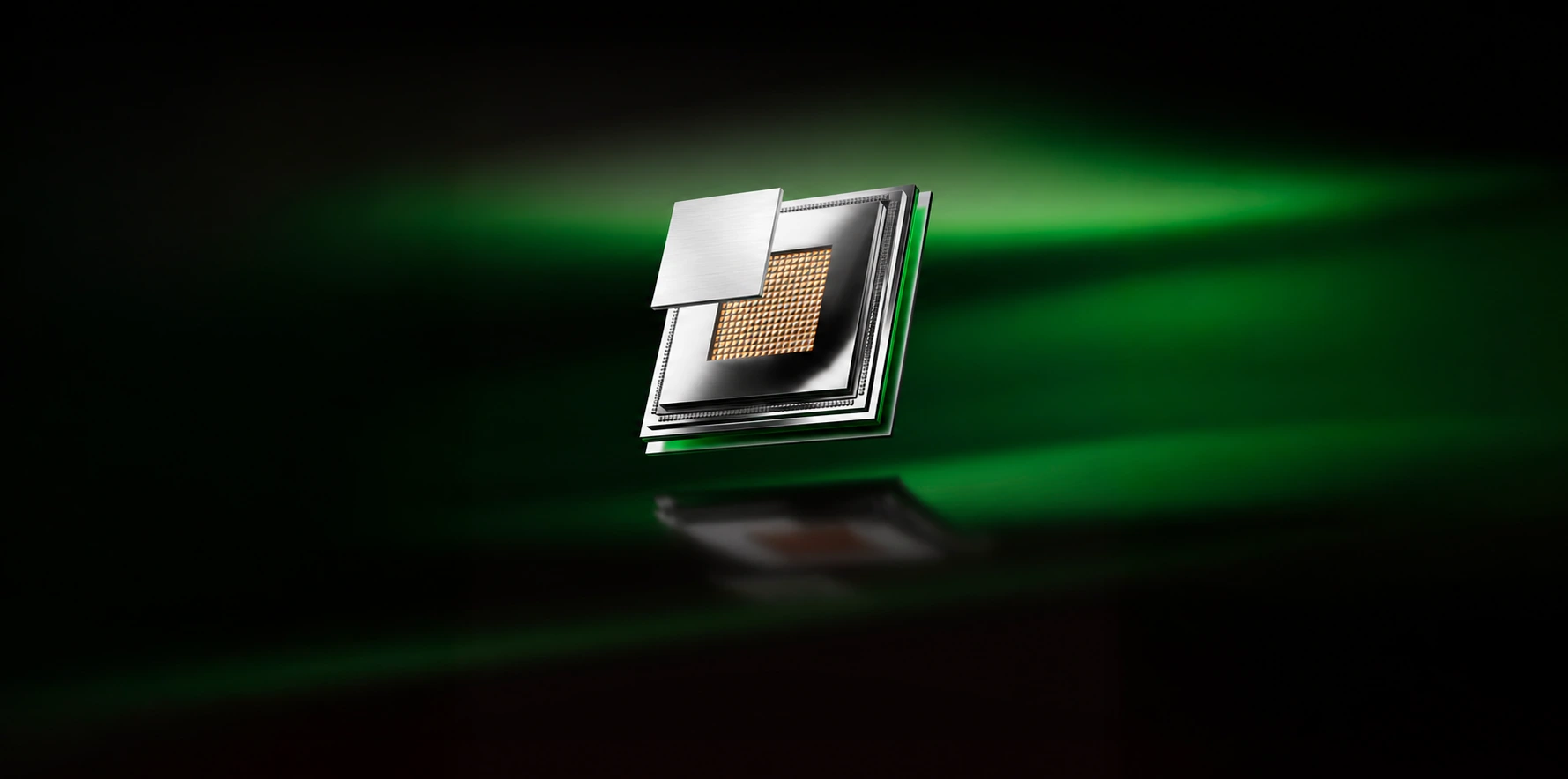 Exploded graphics processor illustration