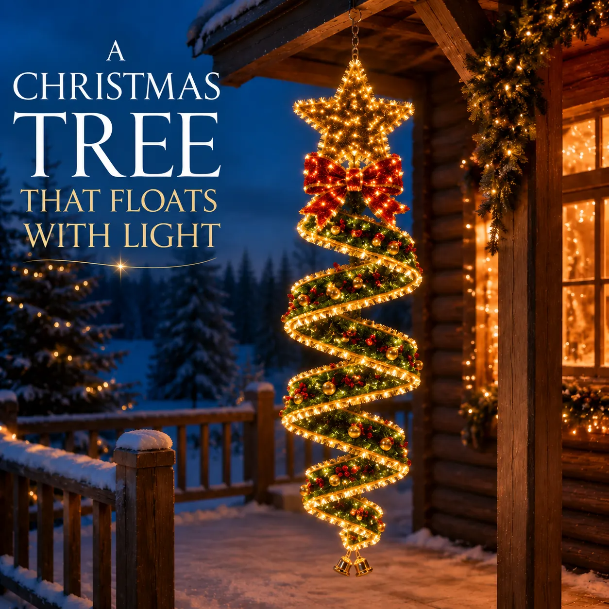 🎄Spiral Hanging LED Christmas Lights🎄Magic Hanging Spiral Light Collection for Indoor Outdoor Xmas Holiday Decor