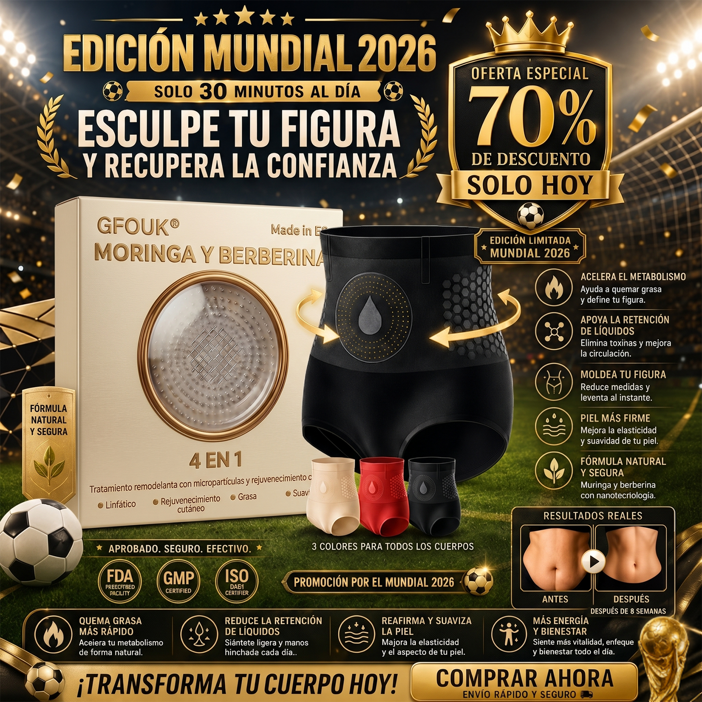 🥇🥇 GFOUK® 2026 Versión Mejorada Plus | ⚡️ Shorts Quemagrasas 4 en 1
