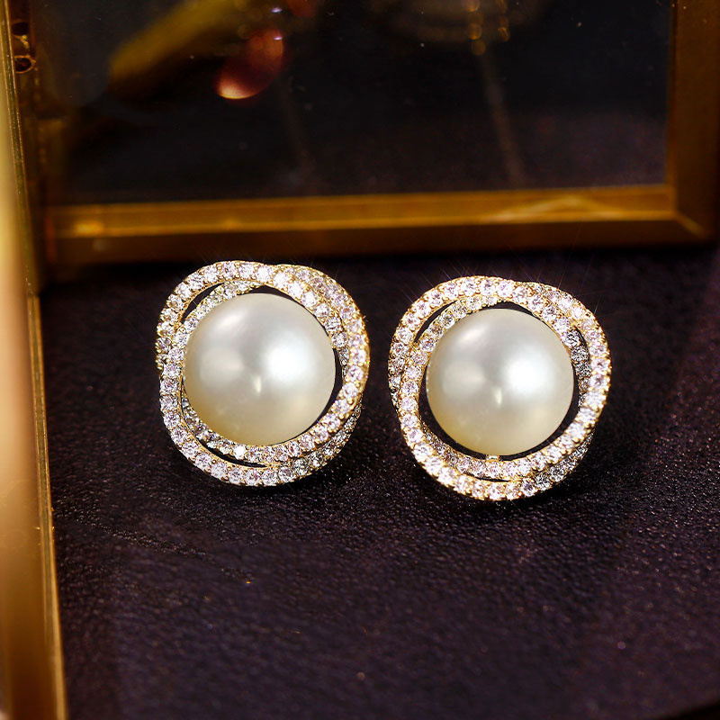 Pearl-Look Halo Earrings