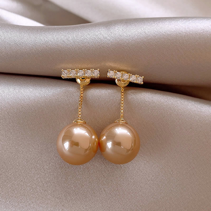 Straight Drop Imitation Pearl Earrings