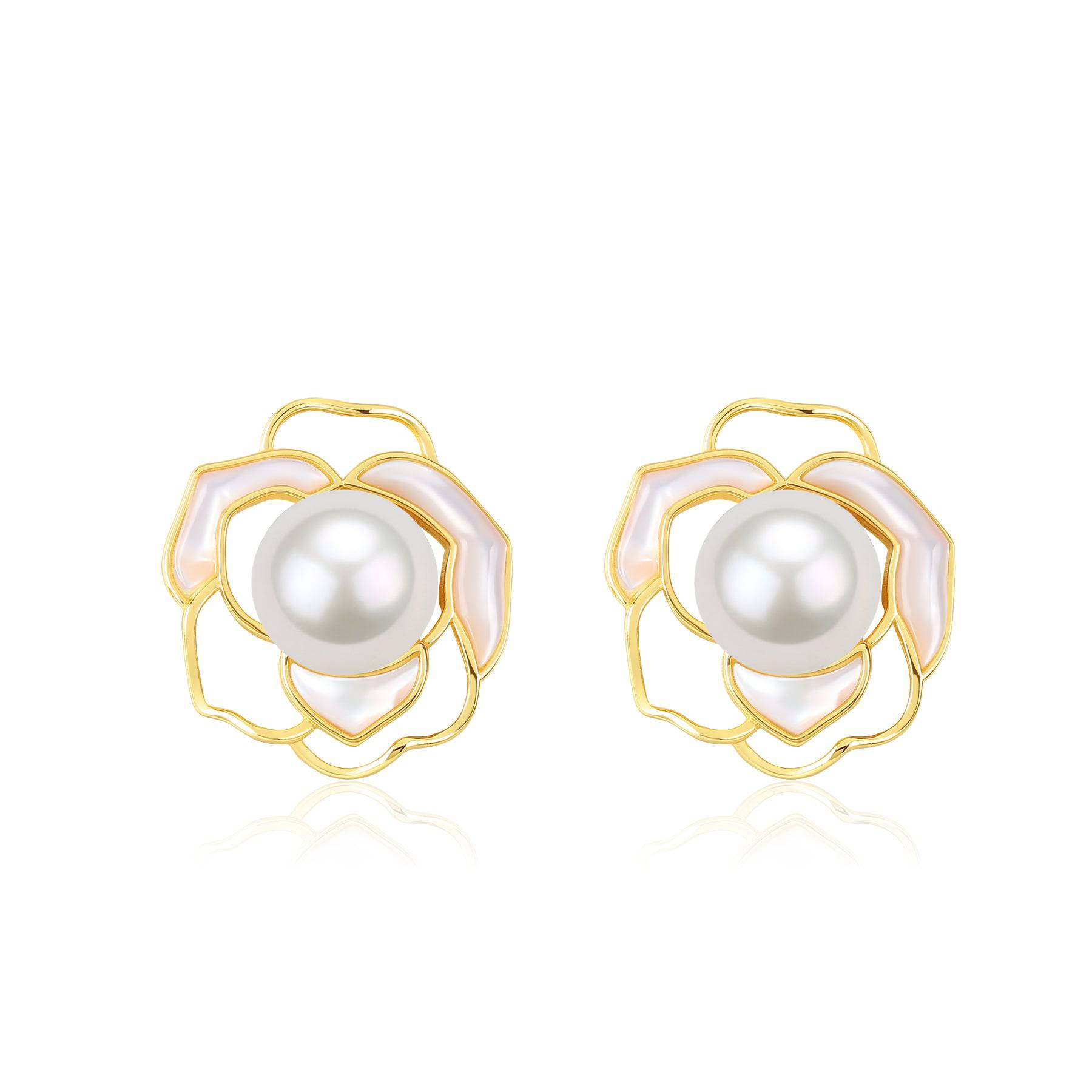 Rose White Mother-of-Pearl Earrings