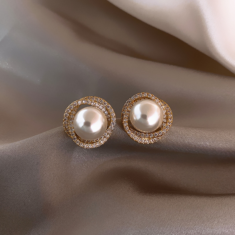 Pearl-Look Halo Earrings