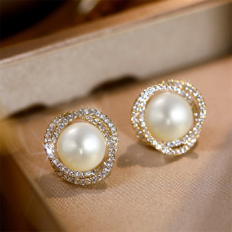 Pearl-Look Halo Earrings