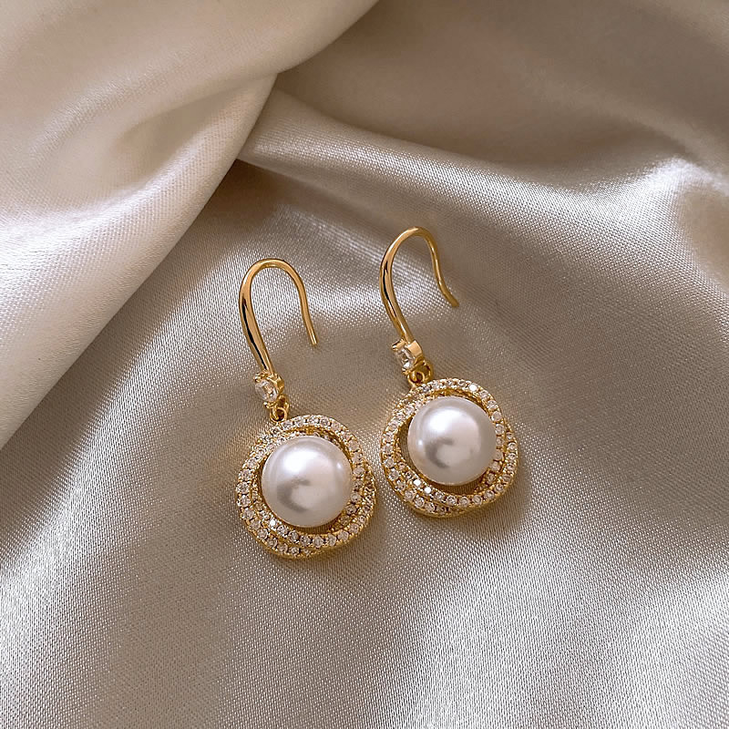 Spiral Pearl-Look Earrings