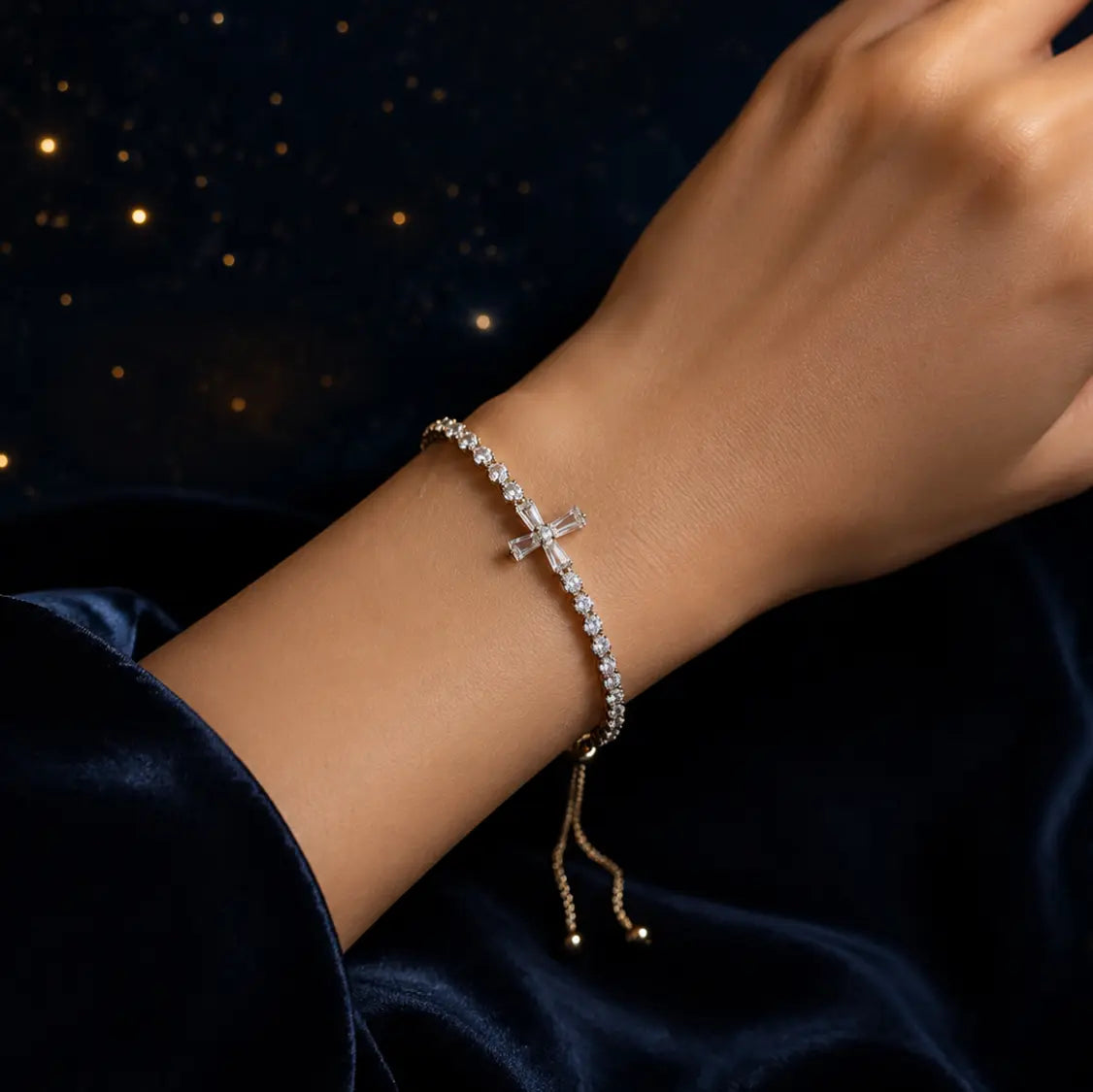 Sparkling Cross Bracelet