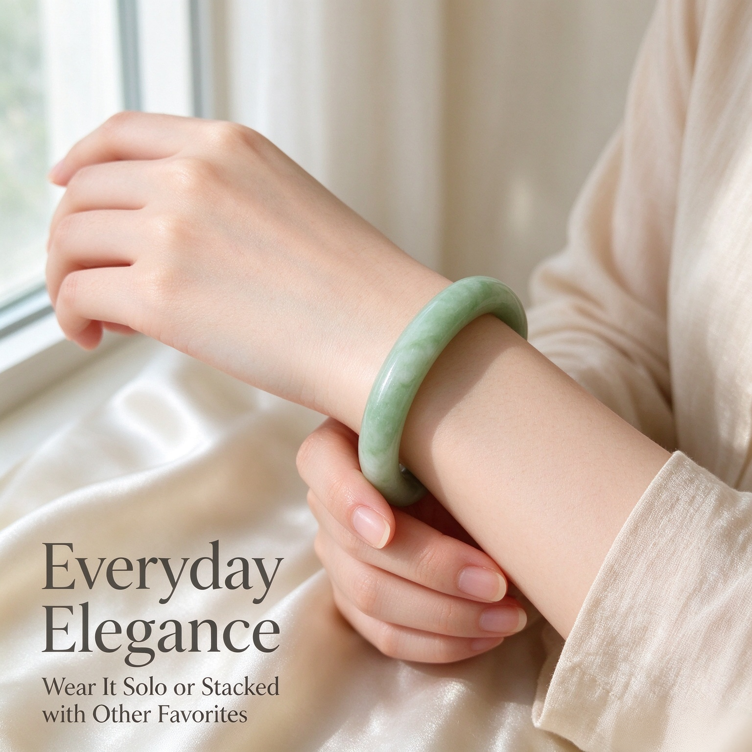 Classic Natural Jade Bangle
