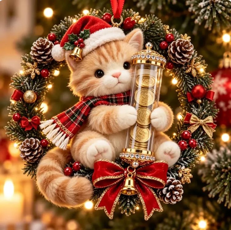 Lucky Cat money plush ornament