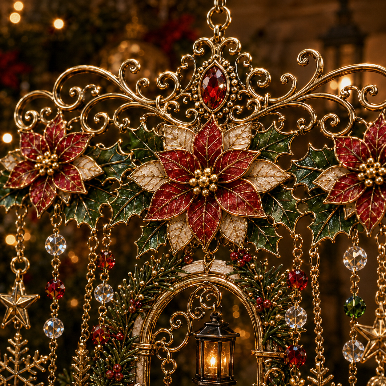 Five Christmas crystal hanging ornament designs