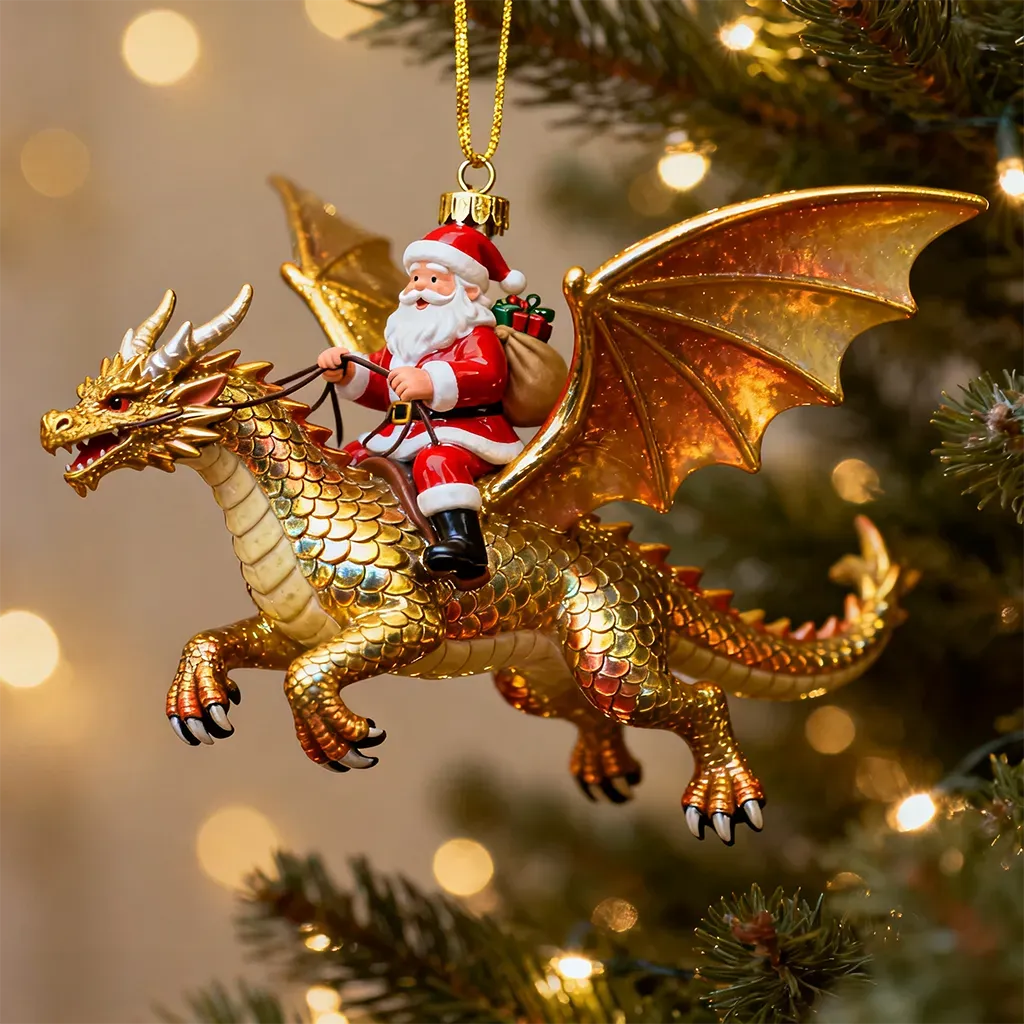 💥🐉Last Day 49% OFF - 🎅Santa’s Dragon Riders Ornament Collection🎁