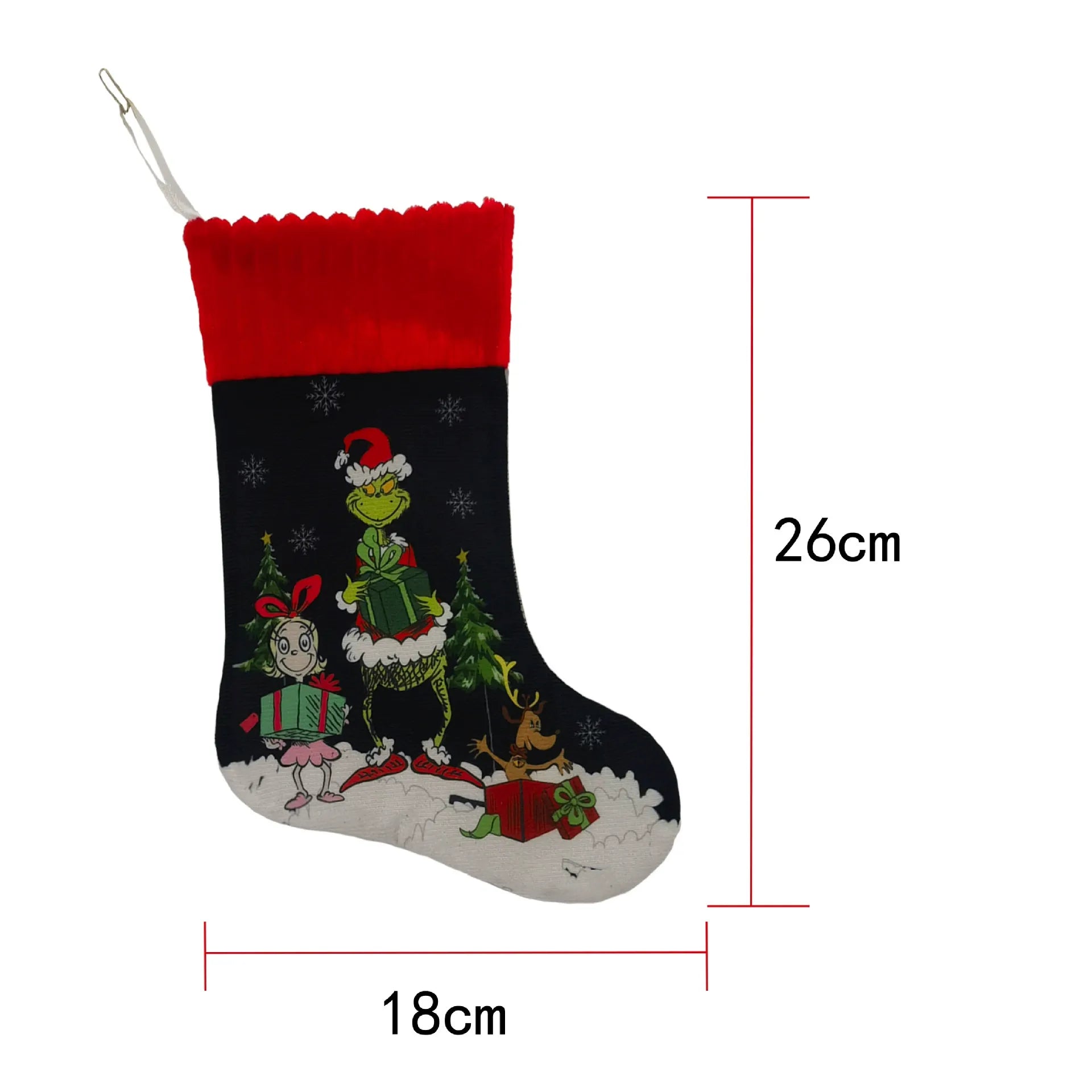 Green Monster Christmas Stocking – Festive Holiday Gift Bag Hanging Decoration for Candy & Small Gifts