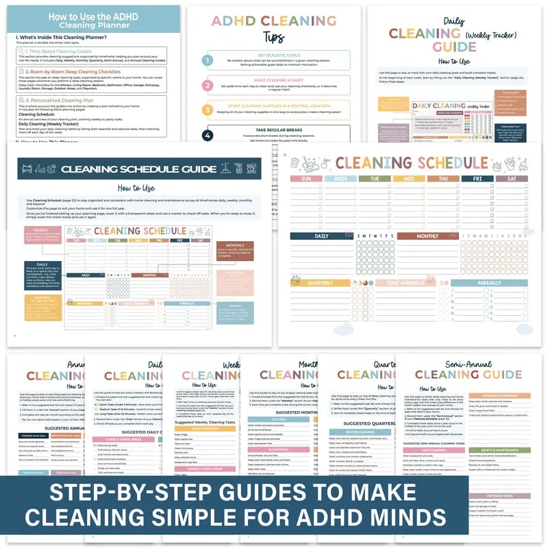 2026 version ADHD Cleaning Planner
