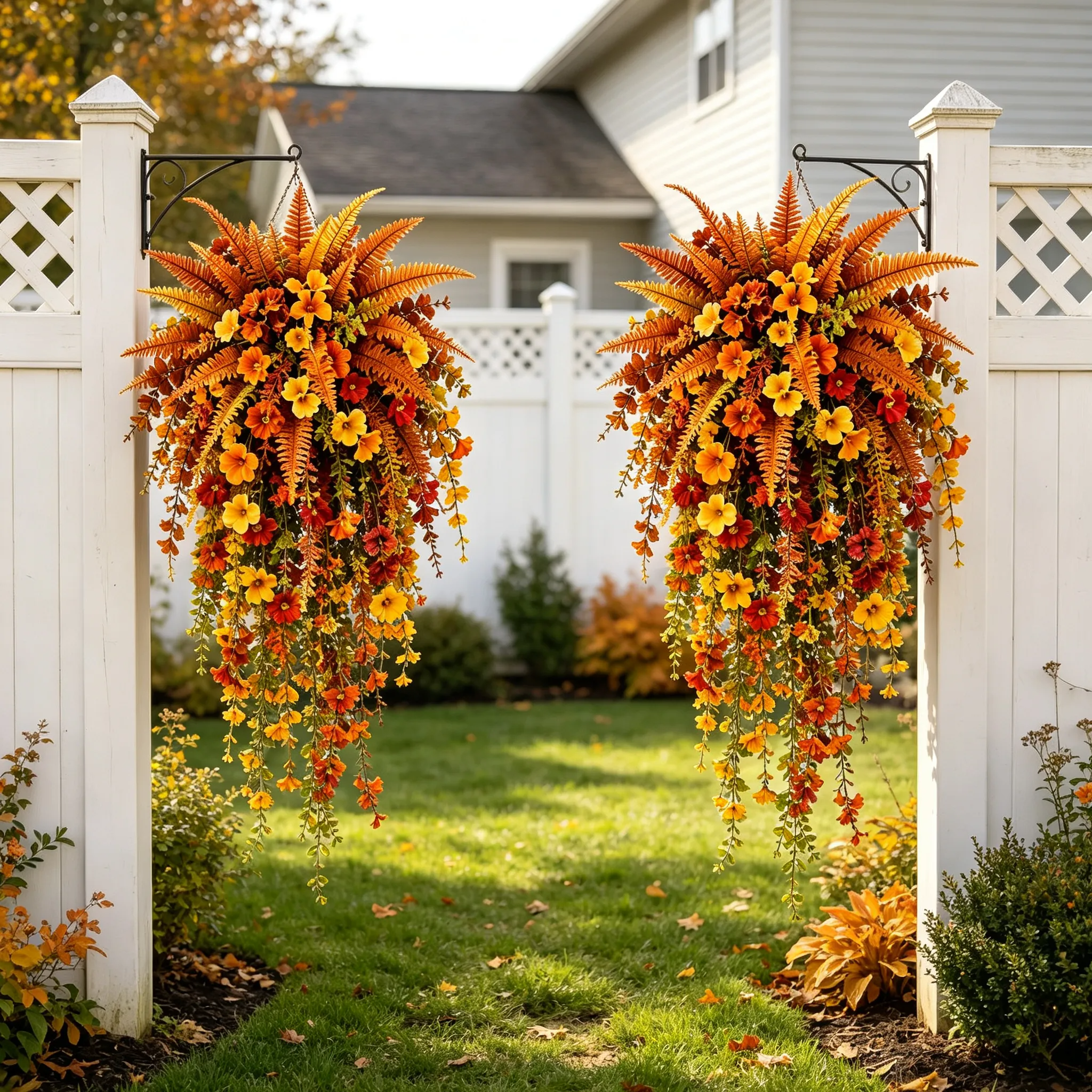 Artificial Fall Harvest Hanging Basket