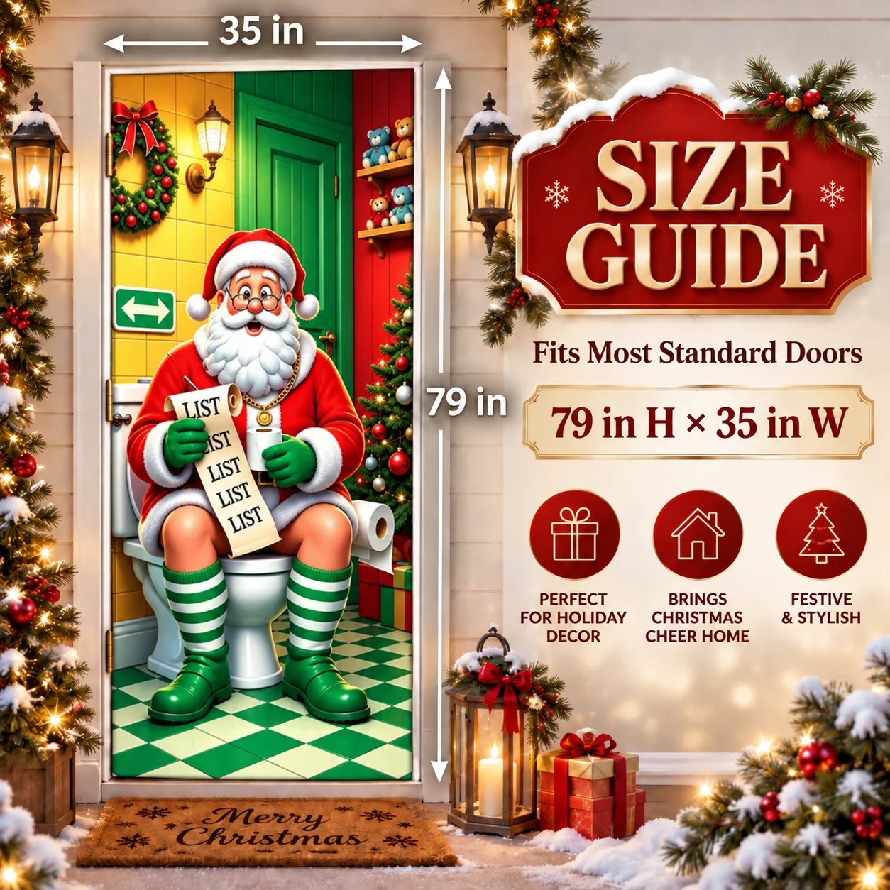 🎄Magical Christmas Door Cover & Holiday Party Banner 