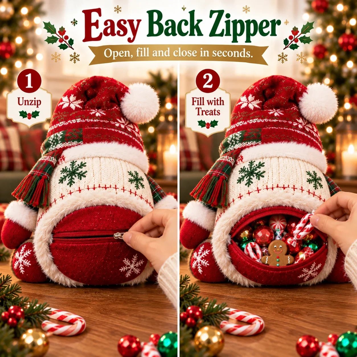 🎅 Refillable Christmas Figurine Treat Holder 🍬
