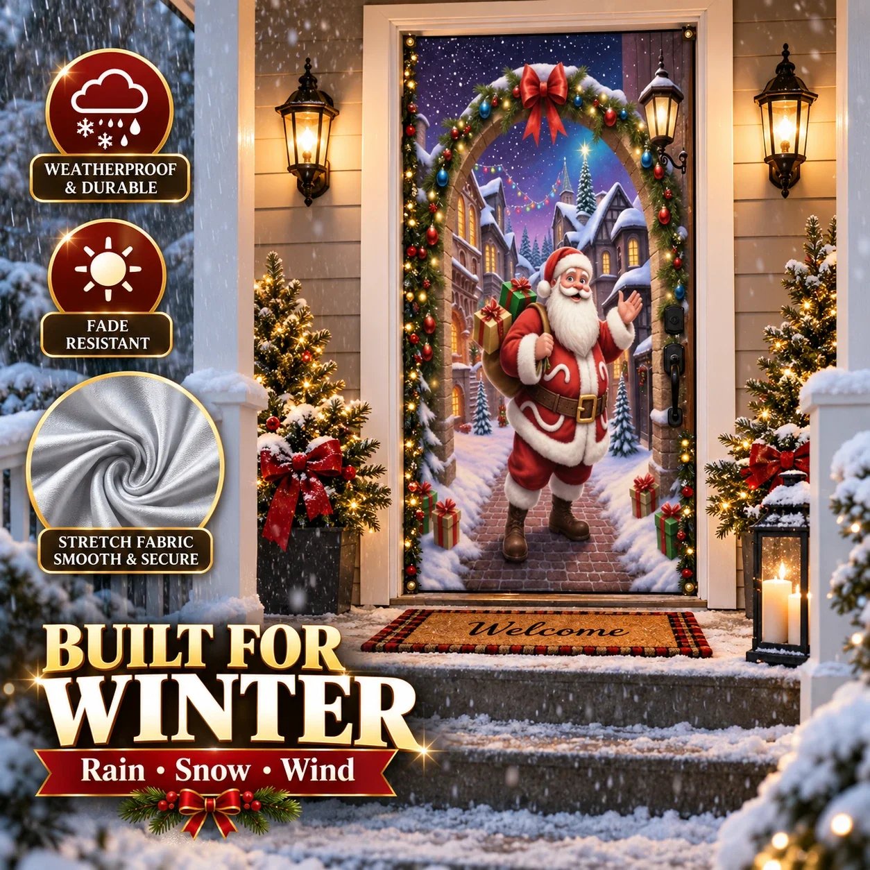 🎄Magical Christmas Door Cover & Holiday Party Banner 
