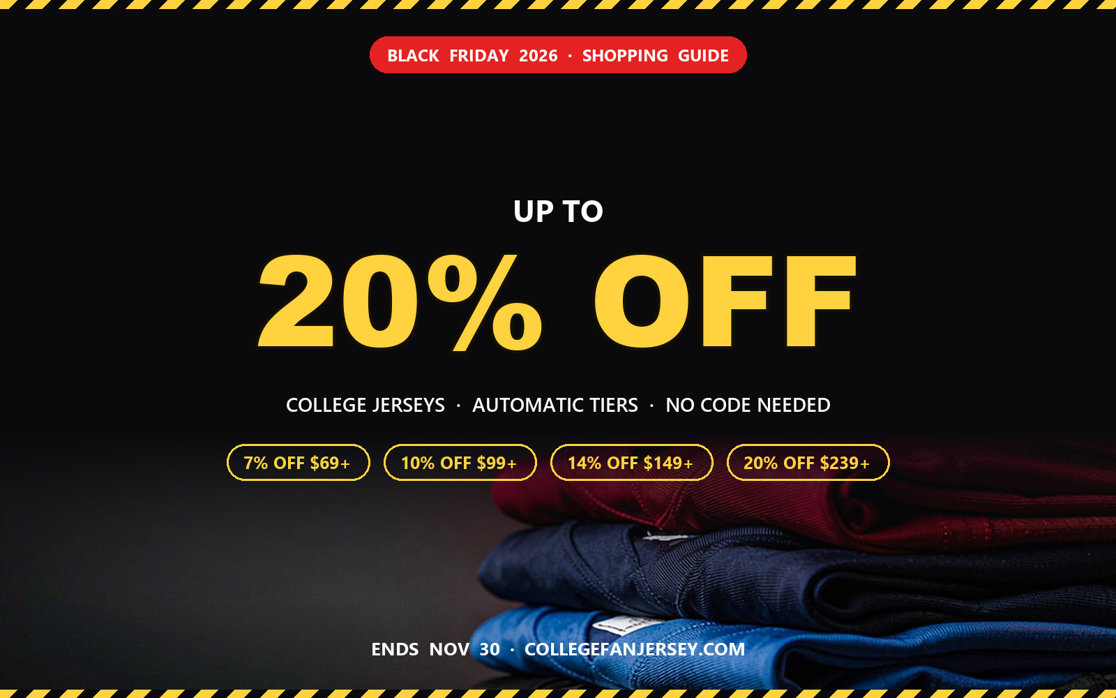 Black Friday 2026 college jersey sale poster