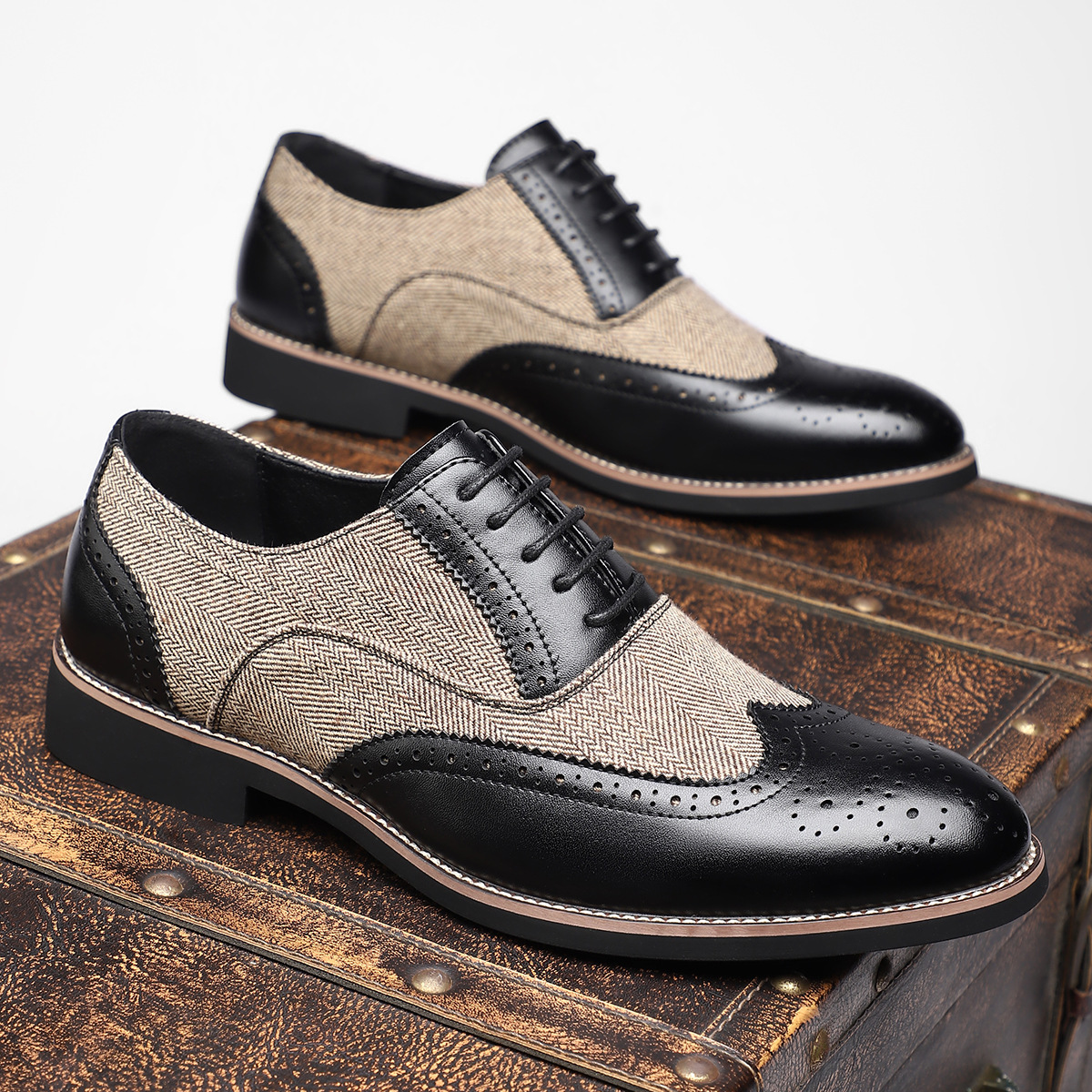 modestylebay – Elegante Herren-Brogues im Vintage-Stil – Ansicht 2