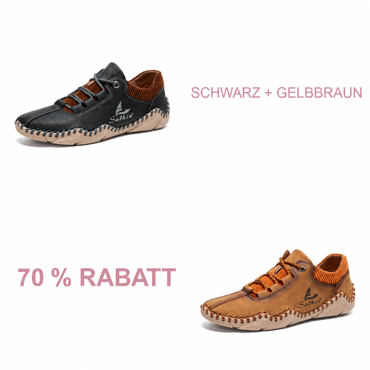 Schwarz + Gelbbraun | 70 % RABATT