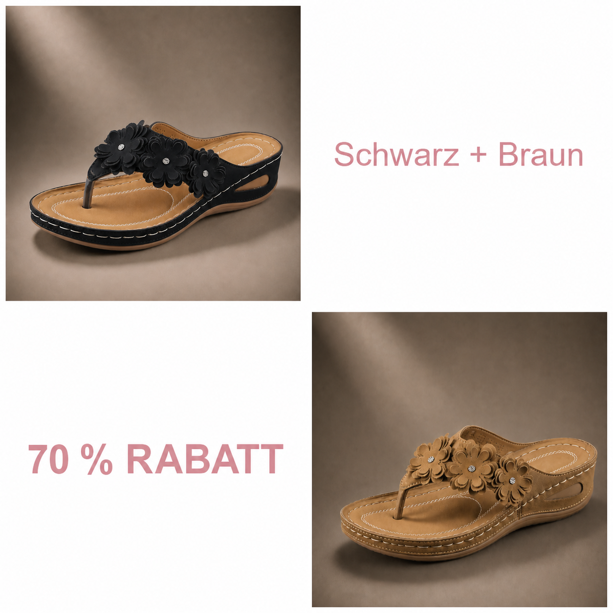 Schwarz + Braun – 70 % Rabatt