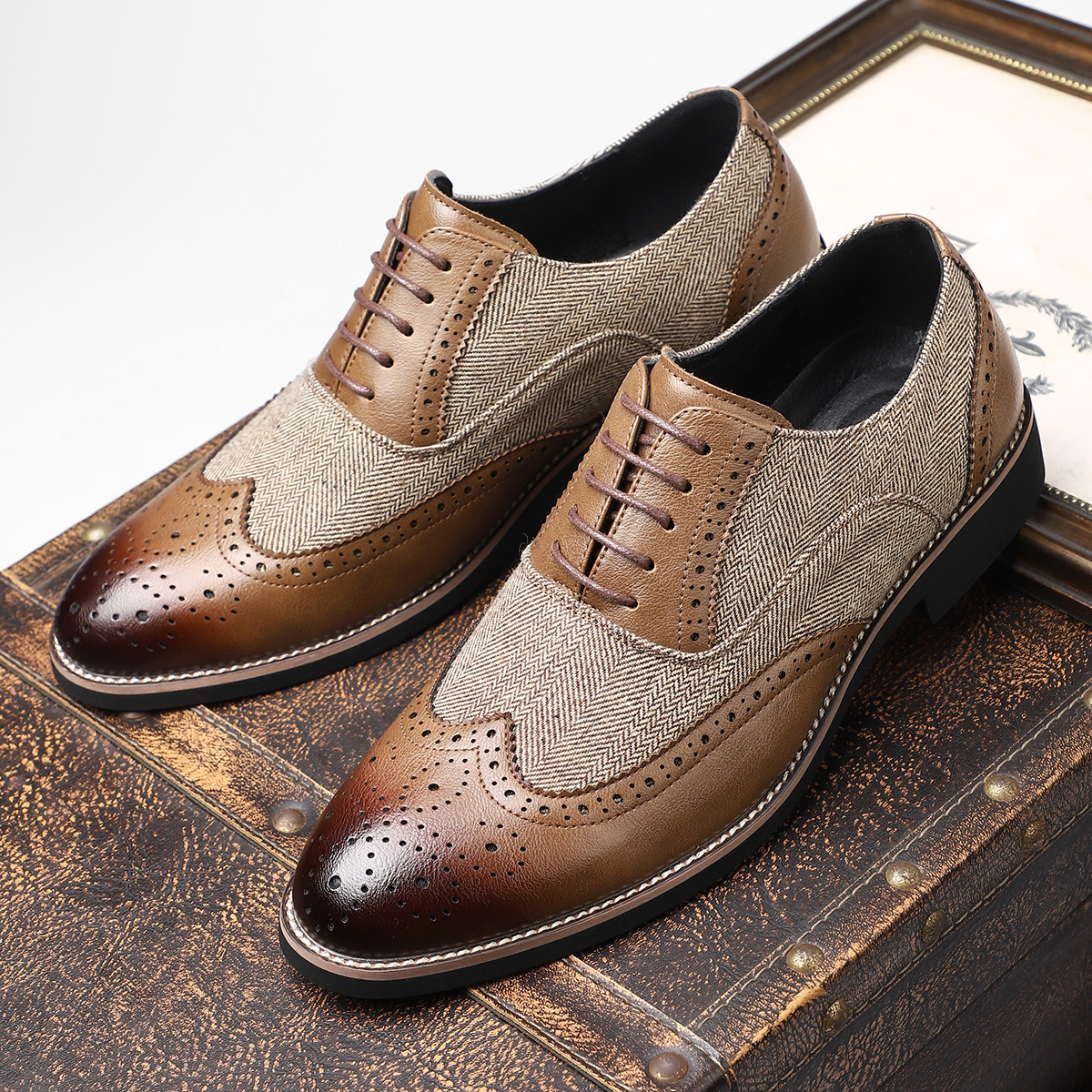 modestylebay – Elegante Herren-Brogues im Vintage-Stil – Ansicht 3