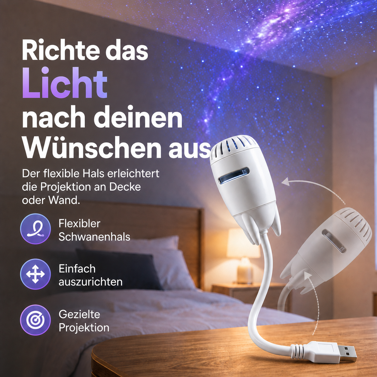 HD-Projektor mit deutscher Produktgrafik – Ansicht 6