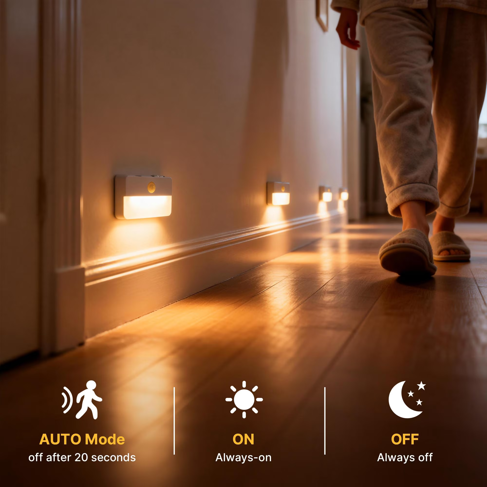 6-Pack Rechargeable LED Night Lights, Motion Sensor Stair Lights indoor, Wireless Wardrobe light for Stair Bedroom Cabinet Hallway