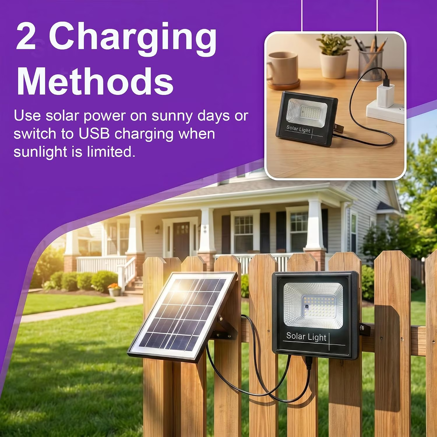 Solar Grow Lights, Rechargeable Grow Lights for Indoor Outdoor Plants, Greenhouse Solar Powered Full Spectrum LED with USB Charging, Remote Timer, Waterproof for Balcony, Garage, Windowsill