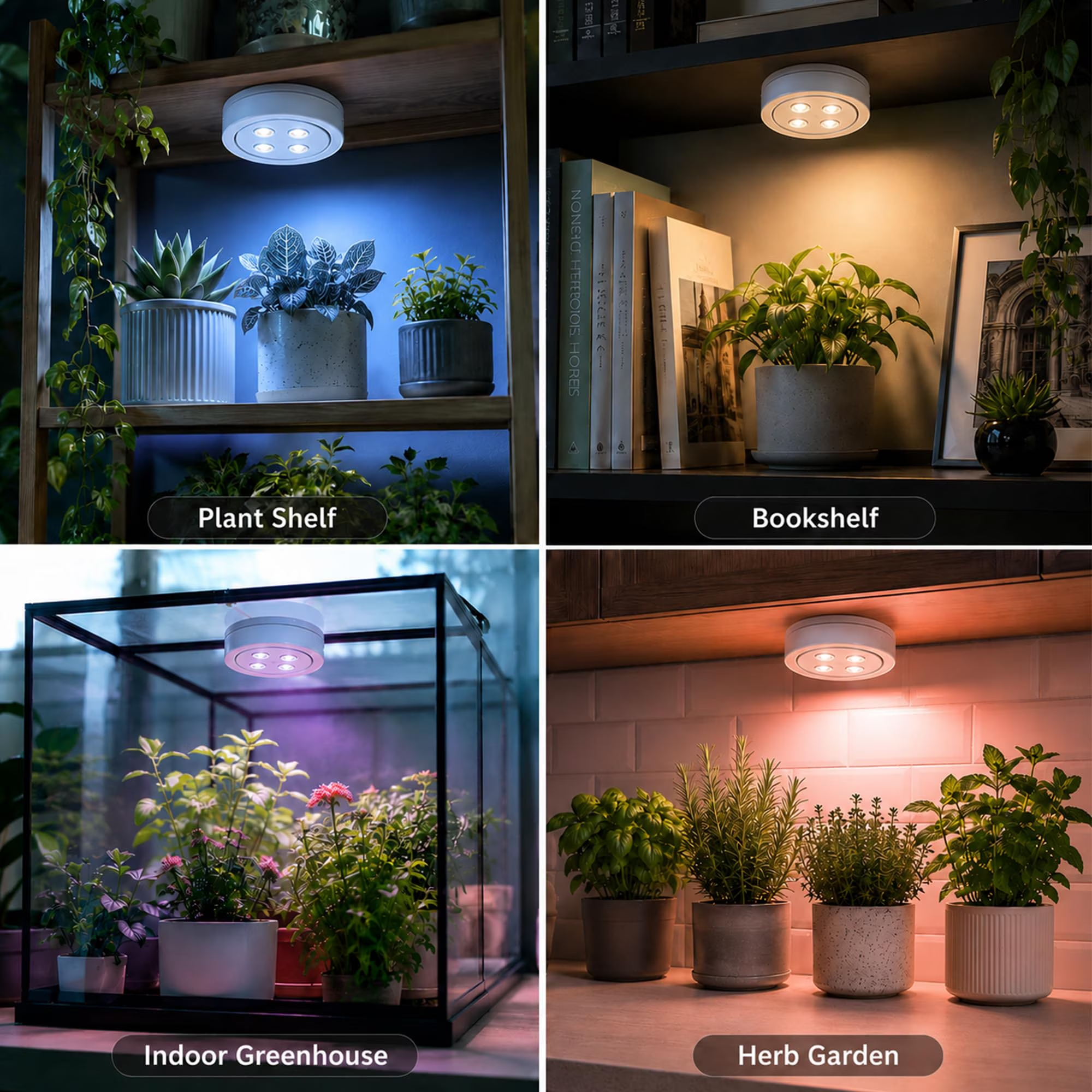 3Pack Grow Light for Indoor Plants, Rechargeable Grow Lights for Indoor Plant Full Spectrum, Wireless Plant Growth Lights for Indoor with Timer & Remote, Stepless Dimming