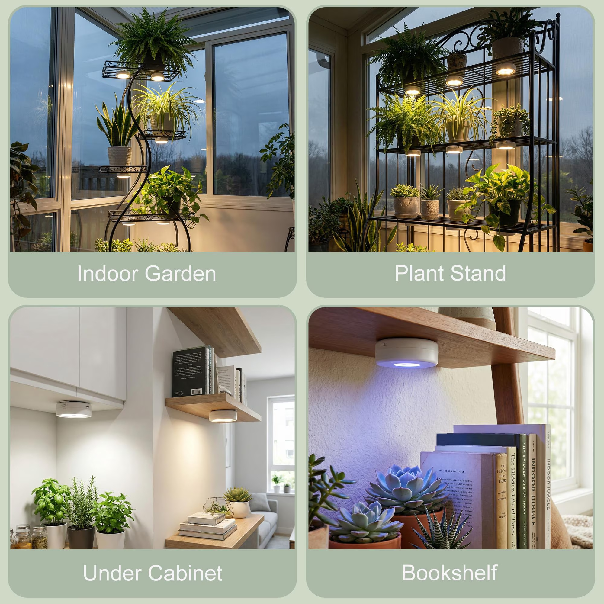 Grow Light for Indoor Plants, Rechargeable Grow Lights for Indoor Plant Full Spectrum, Wireless Plant Growth Lights for Indoor with Timer & Remote, Stepless Dimming