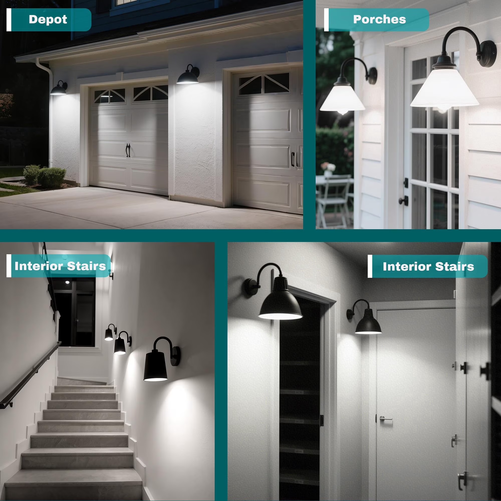 6Pack Motion Sensor Light Bulb, E26/A19 Dusk to Dawn Motion Detector LED Light Bulb, 12W (100W Equivalent) 1100LM for Outdoor/ Indoor, Porch, Hallway, Garage, Basement