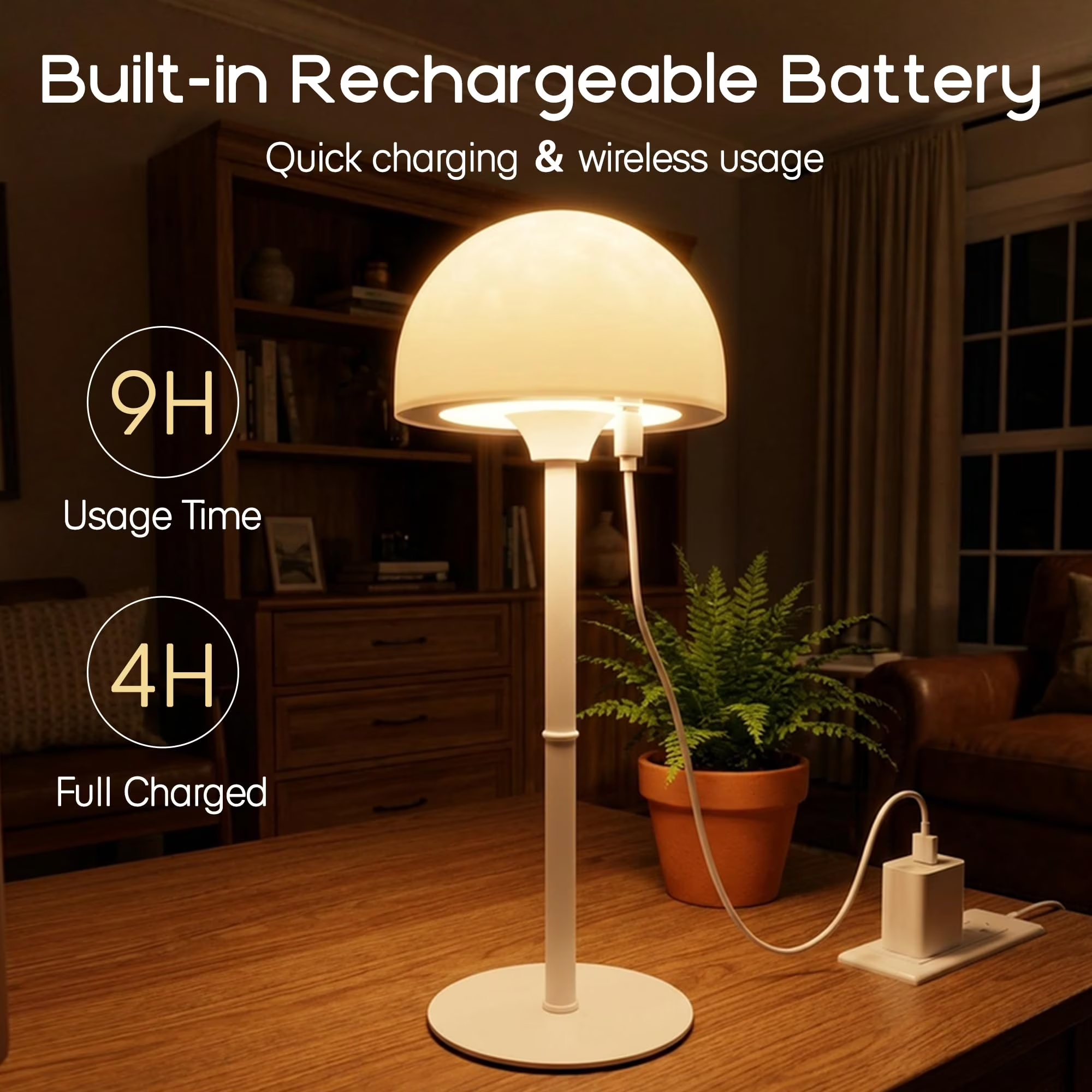 MIREENA Shower Lamp, Rechargeable Shower Light, Bathroom Lamp Support RGB Color Changeable Ocean Wave Projector, LED Table Lamp with Remote for Inside Shower, Bathtub, Bedroom