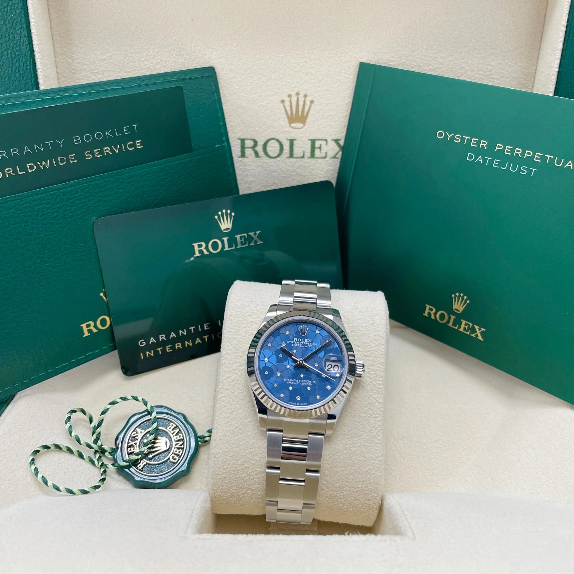 Rolex Datejust m278274-0035/0036 Azzurro blaues Zifferblatt Oyster Uhr