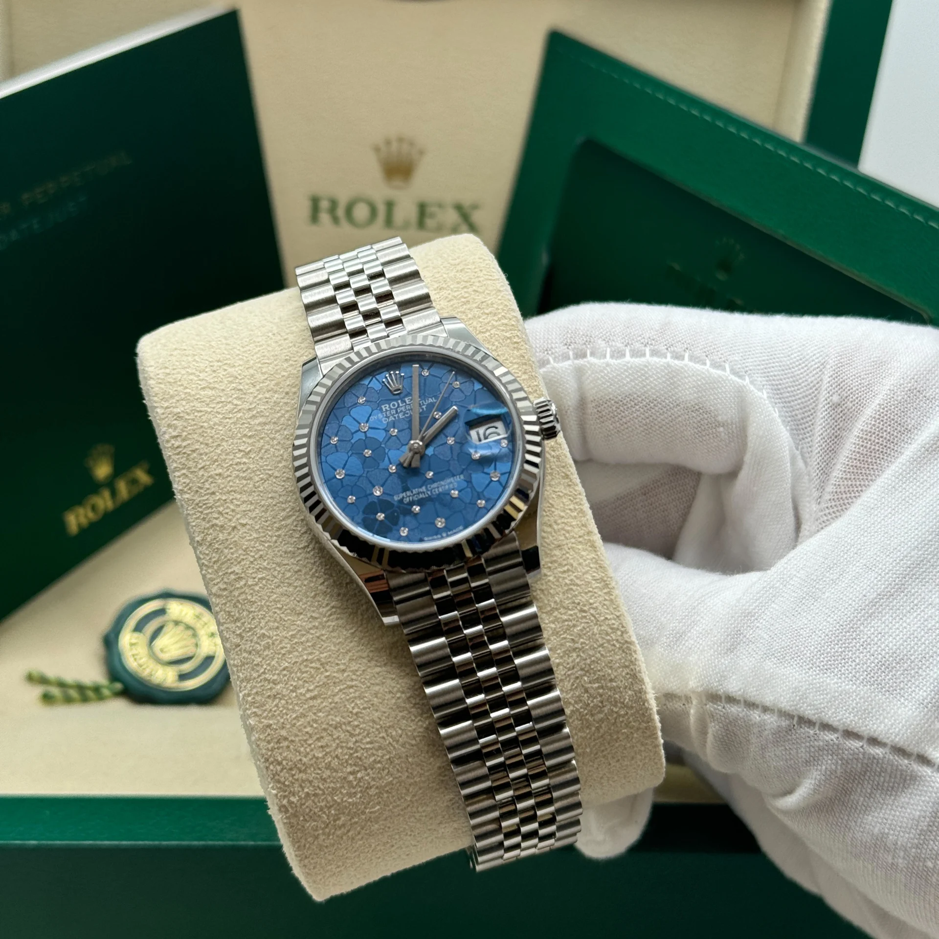 Rolex Datejust m278274-0035/0036 Azzurro blaues Zifferblatt Oyster Uhr