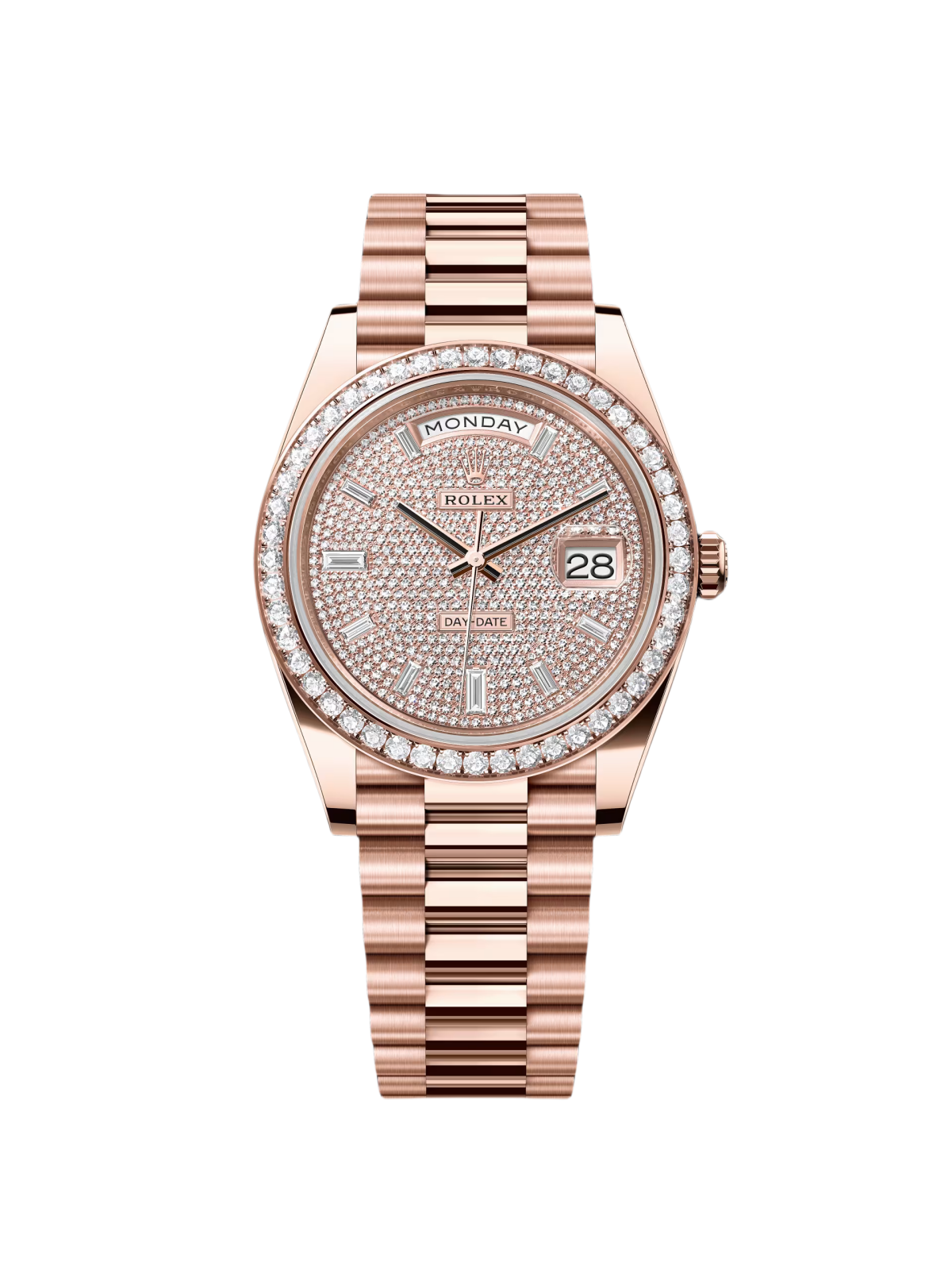 Rolex Day-Date 40 mm, diamantbesetztes Zifferblatt, Ref. 228345rbr-0002