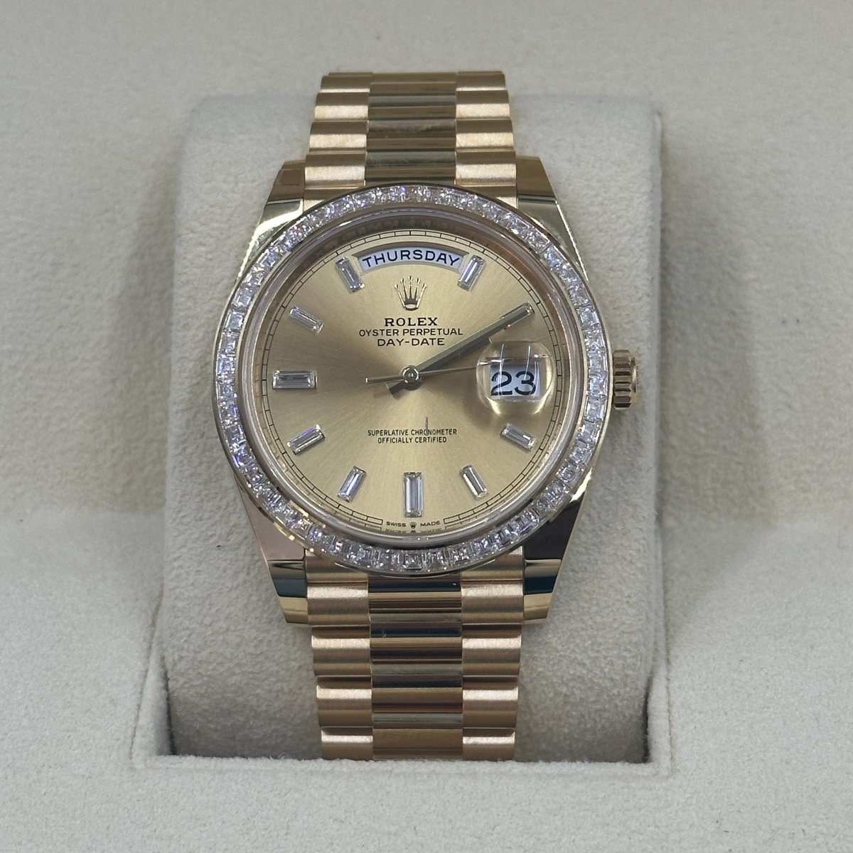 Rolex Day-Date 40 mm 228398TBR-0002 Champagnerfarbenes Zifferblatt, Präsidentenuhr