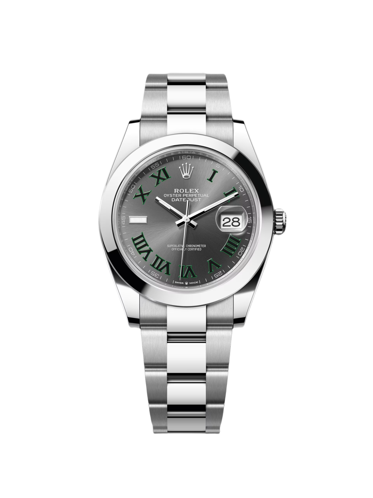 Rolex Datejust 41 mm 126300 Slate Roman Oyster Edelstahluhr
