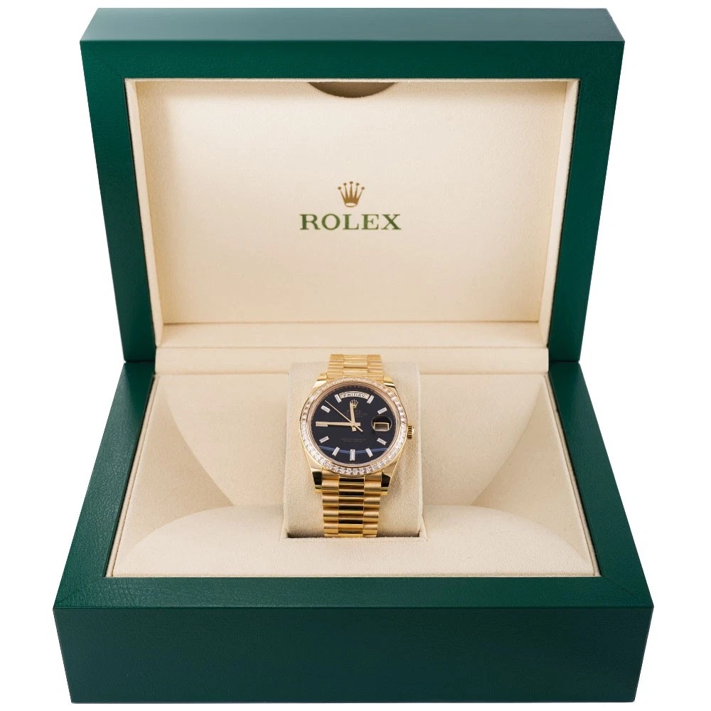 Rolex Day-Date 40 mm 228398TBR-0038 Präsident-Uhr mit Onyx-Zifferblatt
