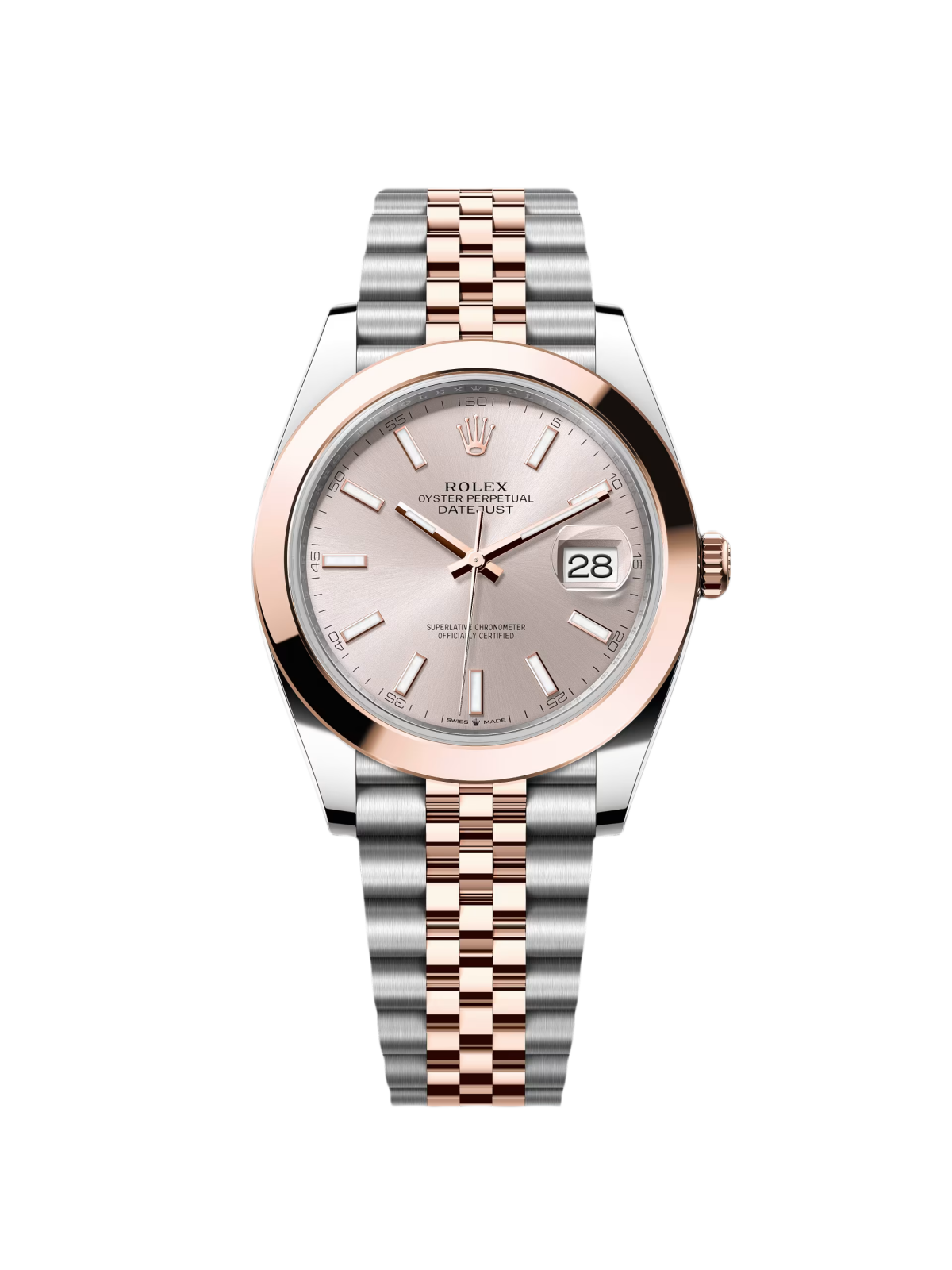 Rolex Datejust 41 mm 126301 Sundust Index Oyster Stahl und Everose Gold Uhr
