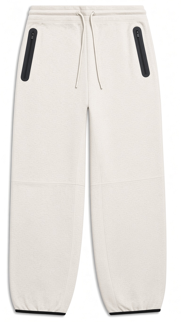 WIDE ROADMAN PANTS LIGHT GREY MELANGE