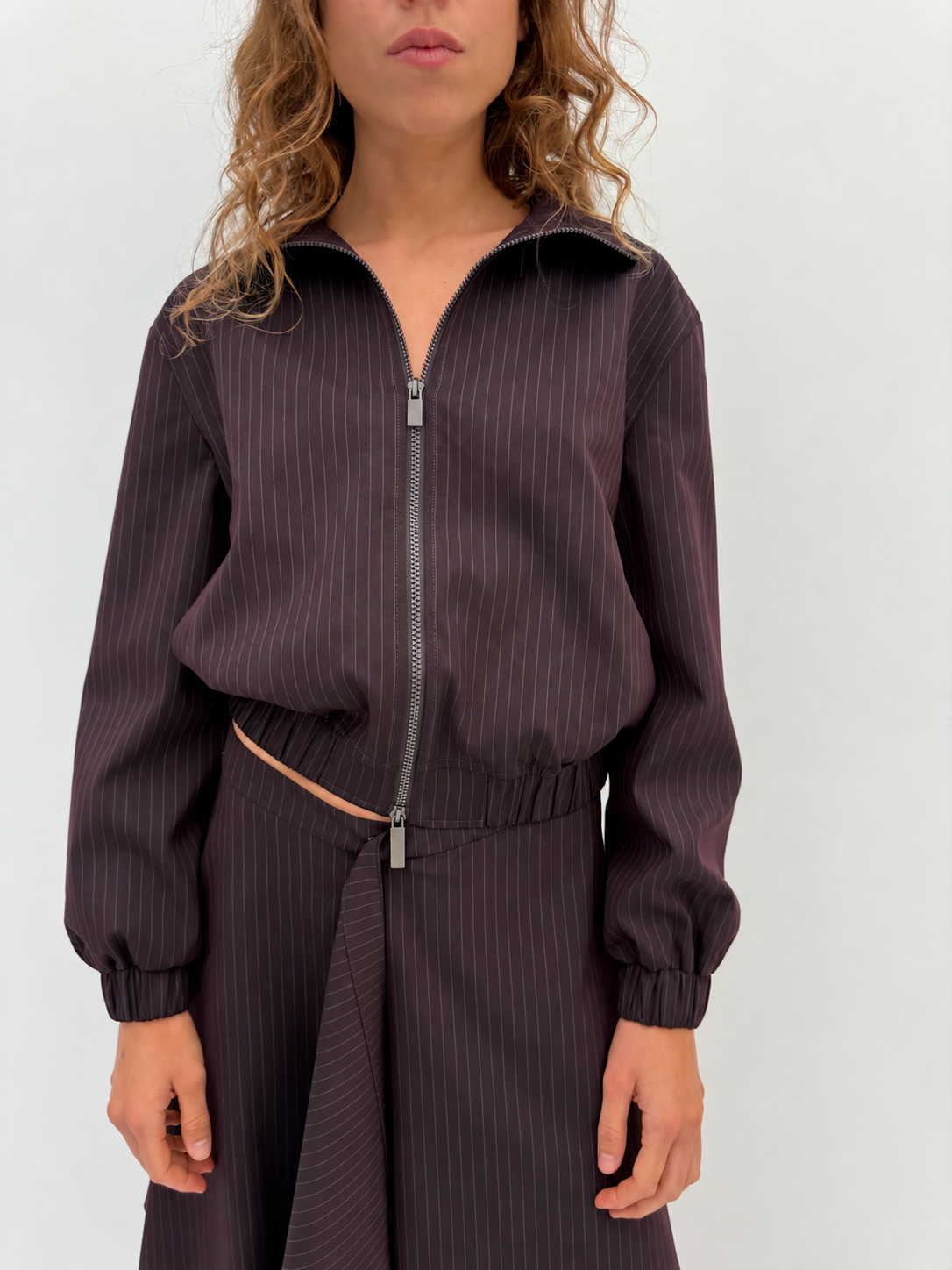 Burgundy Pinstripe Jacket - 6