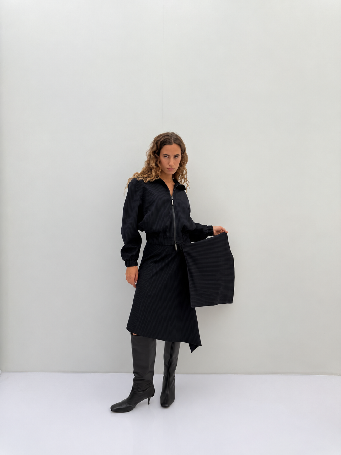Navy Pinstripe Jacket - 5